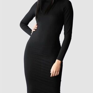 EMMYDEVEAUX Turtleneck Midi Bodycon with Zippers